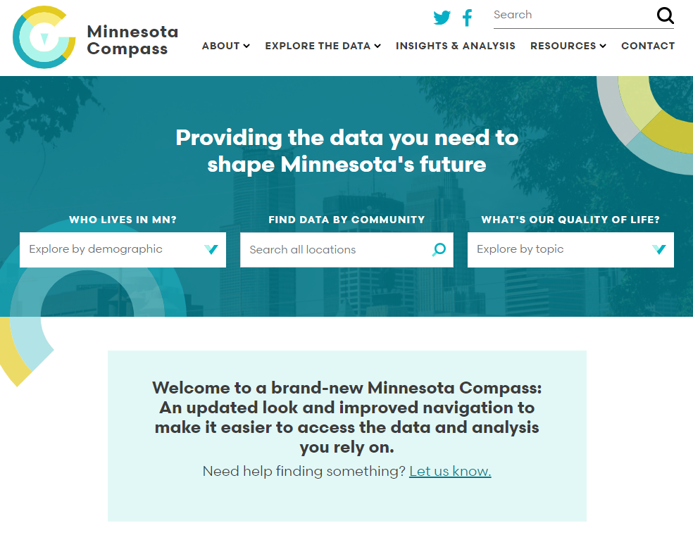 to the new Minnesota Compass website MN Compass
