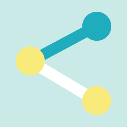 Vector image of two lines, connected at the left and pointing to the right in differing directions