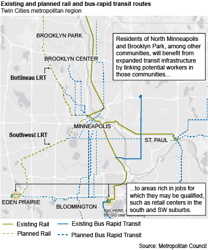 Existing and planned routes