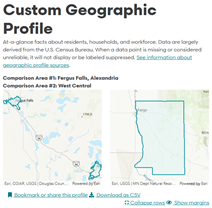 Screen shot of the custom geographic profile in the BYO tool
