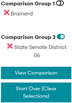 Screen shot showing the View Comparison button