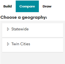 Screen shot of the compare tab in the BYO tool