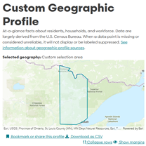 Screen shot of custom geographic profile in the BYO tool