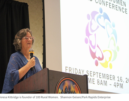 Photo of Teresa Kittridge presenting at Walker Women's Conference. Photo by Shannon Geisen, Park Rapids Enterprise.