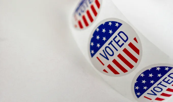 A roll of "I voted" stickers