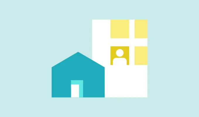 Vector image of a house and an apartment building
