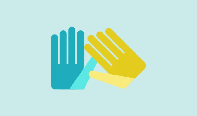 Vector image of two hands overlapping