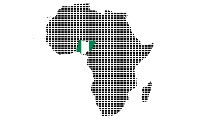 Africa with Nigeria highlighted