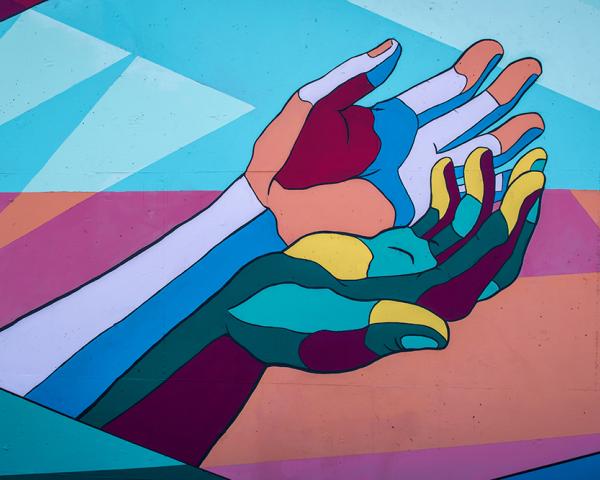 Graphic of hands reaching out