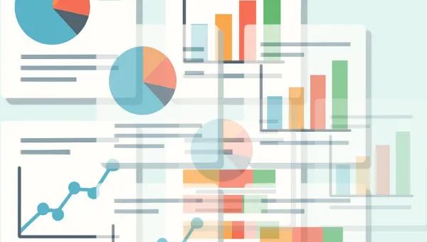 Illustration shows an image of four data charts that gradually disappear